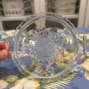 Clear Glass Serving Tray with Handles